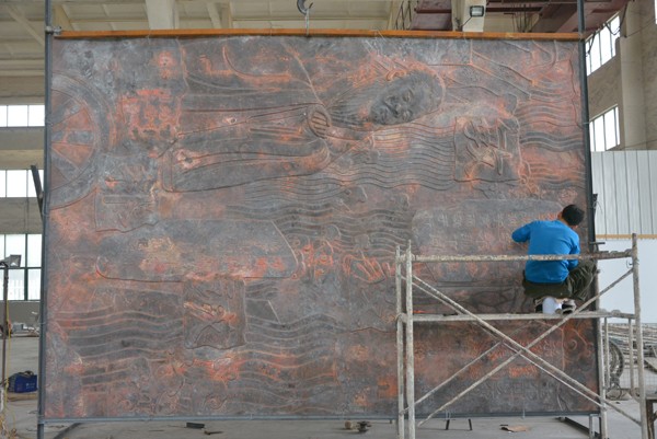 新城無錫某學校鍛紫銅浮雕即將制作完成