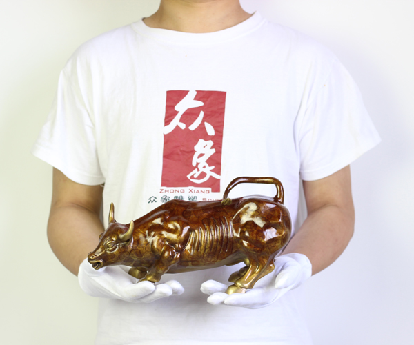 新城眾象雕塑銅熱著色藝術品之華爾街牛